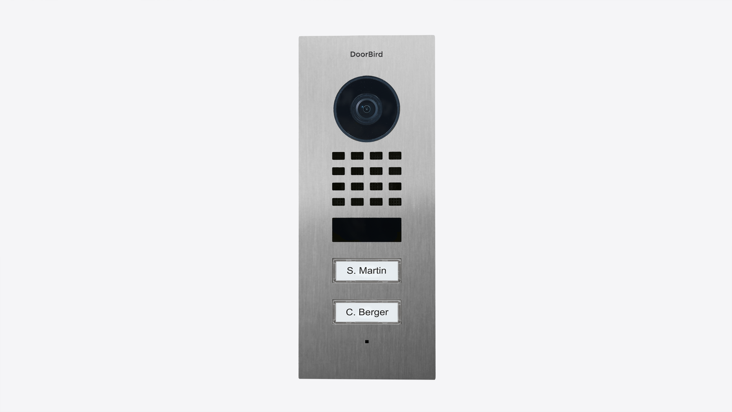 Doorbird D1102V Unterputz IP Video Türsprechanlage Videoklingel 2 Taster