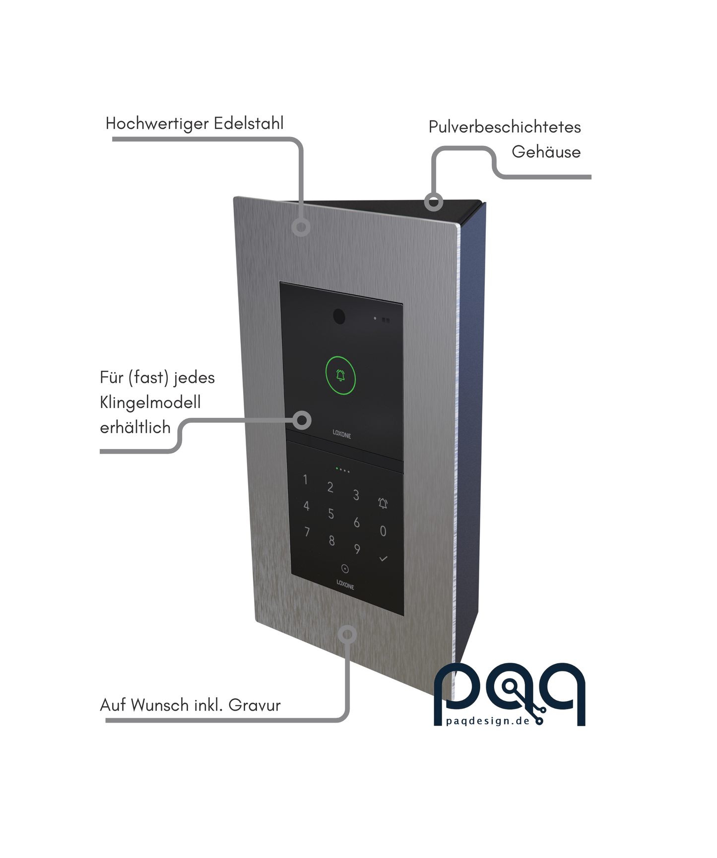 Montagegehäuse Winkel Adapter Halter für Loxone Intercom 35 Grad